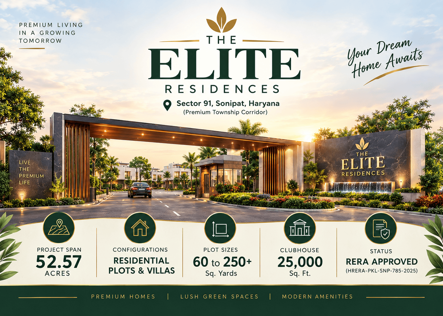 The Elite Residences Sector 91 Sonipat - Premium Plots & Villas
